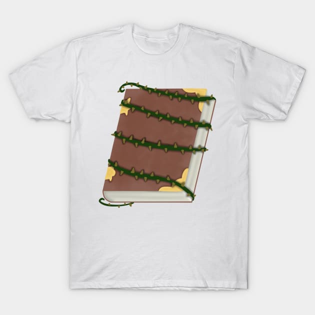 Vine and thorns wrapped book T-Shirt by Becky-Marie